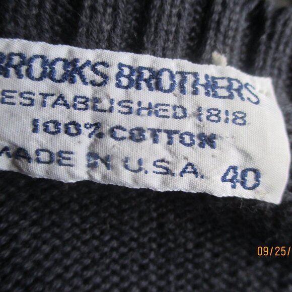 VINTAGE BROOKS BROTHERS SWEATER-BLUE-MEN'S L-COTTON - Picture 3 of 4